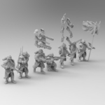 Modelo 3d de 28 mm zanja combatientes set 2 para impresoras 3d