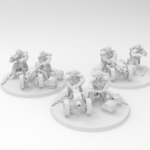  28mm trench fighter heavy bolter team  3d model for 3d printers