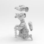  28mm trench fighter heavy bolter team  3d model for 3d printers