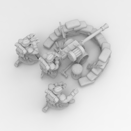  28mm trench fighters autocannon team  3d model for 3d printers