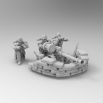 Modelo 3d de 28 mm zanja combatientes autocannon equipo para impresoras 3d