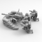 Modelo 3d de 28 mm zanja combatientes autocannon equipo para impresoras 3d