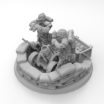  28mm trench fighters mortar heavy weapon team  3d model for 3d printers