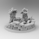  28mm trench fighters mortar heavy weapon team  3d model for 3d printers