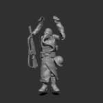 Modelo 3d de 28mm trinchera de combate casual pose 1 v2 para impresoras 3d