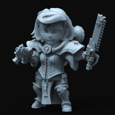 Modelo 3d de El más lindo de la batalla de chibi monja para impresoras 3d