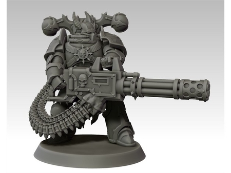 Chaos space warrior with gatling gun