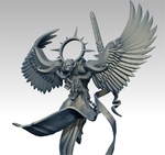  Undying saint with wings  3d model for 3d printers