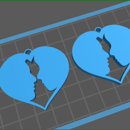 Modelo 3d de Corazón de amor aretes  para impresoras 3d