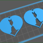  Love heart earrings   3d model for 3d printers