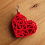  Geometric heart key ring  3d model for 3d printers