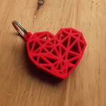  Geometric heart key ring  3d model for 3d printers