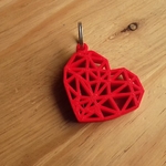  Geometric heart key ring  3d model for 3d printers