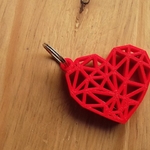  Geometric heart key ring  3d model for 3d printers