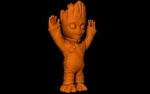 Modelo 3d de Bebé groot mono (fácil de impresión sin soporte) para impresoras 3d