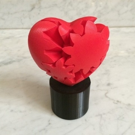  Geared heart, motorized edition, version 2  3d model for 3d printers
