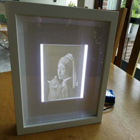 Lithophane con IKEA RIBBA marco y de la iluminación del led