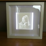 Modelo 3d de Lithophane con ikea ribba marco y de la iluminación del led para impresoras 3d