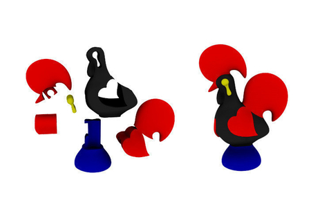  Portuguese rooster  3d model for 3d printers