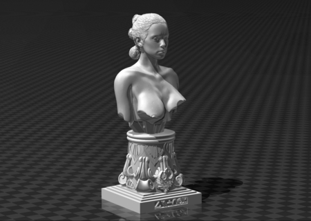  Rey skywalker bust - star wars (daisy ridley)  3d model for 3d printers