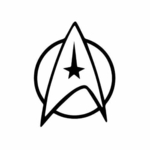 Modelo 3d de Star trek logotipo en una chaqueta de cuero para impresoras 3d