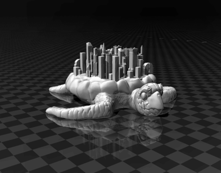 Modelo 3d de La ciudad de nueva york - tortuga para impresoras 3d