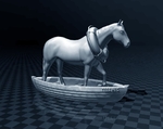  Horse in a boat  3d model for 3d printers