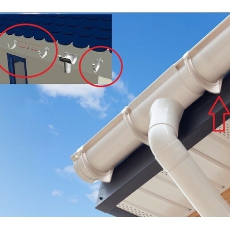 Hook to fix PVC gutter white - rain - FREE