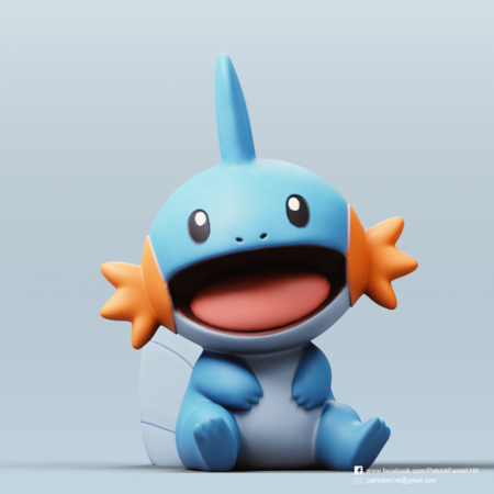  Mudkip(pokemon)  3d model for 3d printers