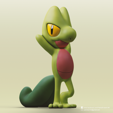  Treecko(pokemon)  3d model for 3d printers