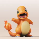  Charmander(pokemon)  3d model for 3d printers