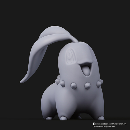 Modelo 3d de Chikorita(pokemon) para impresoras 3d