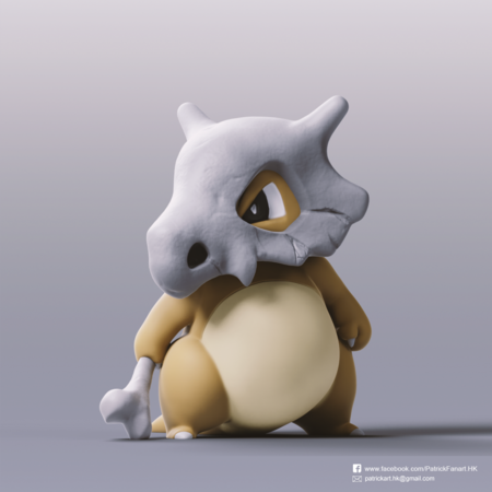  Cubone(pokemon)  3d model for 3d printers