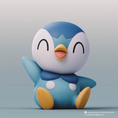  Piplup(pokemon)  3d model for 3d printers