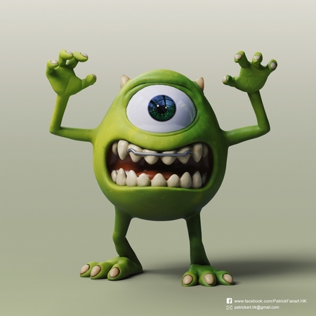  Mike wazowski(monsters university)  3d model for 3d printers