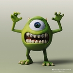 Modelo 3d de Mike wazowski(monsters university) para impresoras 3d