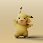  Pikachu(pokemon)  3d model for 3d printers