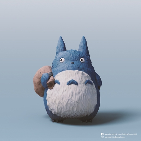 Modelo 3d de Medio totoro(mi vecino totoro) para impresoras 3d