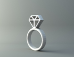 Modelo 3d de Anillo de diamante para impresoras 3d