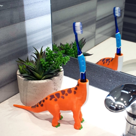 Multi-Color Dinosaur Toothbrush Holder