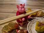  Multi-color year of the pig chopstick holder  3d model for 3d printers