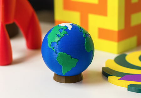  Multi-color world with stand  3d model for 3d printers