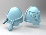  Bloody marine lieutenant shoulder pads  3d model for 3d printers