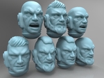  Space soldier heads - no helmets  3d model for 3d printers
