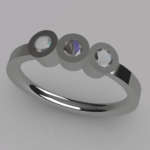  Ordering ring with 3 gems - size 16  3d model for 3d printers