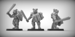  Bulldogs - guard dogs x3 28mm (resin)  3d model for 3d printers