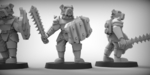  Bulldogs - guard dogs x3 28mm (resin)  3d model for 3d printers