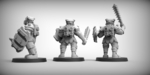  Bulldogs - guard dogs x3 28mm (resin)  3d model for 3d printers