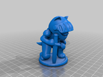  Knight cat kneeling  3d model for 3d printers