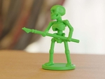 Modelo 3d de Esqueleto soldado con lanza para impresoras 3d